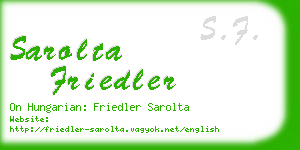 sarolta friedler business card